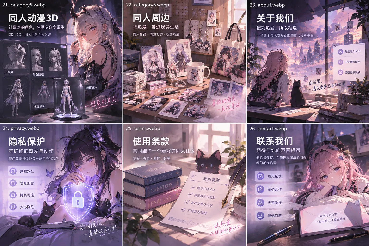 同人动漫网站定位与内容范围